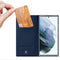 For Samsung Galaxy S22 Ultra 5G DUX DUCIS Skin Pro Series Horizontal Flip Leather Phone Case with Holder & Card Slots(Blue)