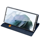 For Samsung Galaxy S22 Ultra 5G DUX DUCIS Skin Pro Series Horizontal Flip Leather Phone Case with Holder & Card Slots(Blue)