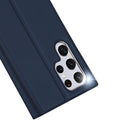 For Samsung Galaxy S22 Ultra 5G DUX DUCIS Skin Pro Series Horizontal Flip Leather Phone Case with Holder & Card Slots(Blue)