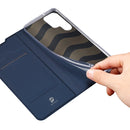For Samsung Galaxy S22 Ultra 5G DUX DUCIS Skin Pro Series Horizontal Flip Leather Phone Case with Holder & Card Slots(Blue)