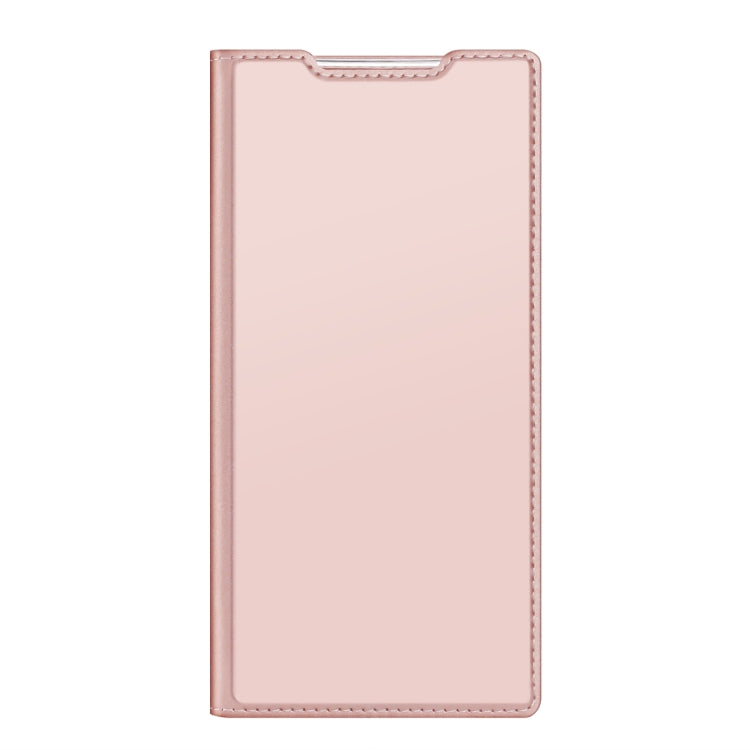 For Samsung Galaxy S22 Ultra 5G DUX DUCIS Skin Pro Series Horizontal Flip Leather Phone Case with Holder & Card Slots(Rose Gold)