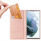 For Samsung Galaxy S22 Ultra 5G DUX DUCIS Skin Pro Series Horizontal Flip Leather Phone Case with Holder & Card Slots(Rose Gold)