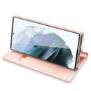For Samsung Galaxy S22 Ultra 5G DUX DUCIS Skin Pro Series Horizontal Flip Leather Phone Case with Holder & Card Slots(Rose Gold)