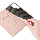 For Samsung Galaxy S22 Ultra 5G DUX DUCIS Skin Pro Series Horizontal Flip Leather Phone Case with Holder & Card Slots(Rose Gold)