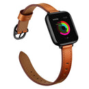 14mm Leather Watch Band For Apple Watch Series 7 41mm / 6&SE&5&4 40mm / 3&2&1 38mm(Semi Oil Brown Black Buckle)