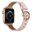 14mm Leather Watch Band For Apple Watch Series 7 41mm / 6&SE&5&4 40mm / 3&2&1 38mm(Pink)