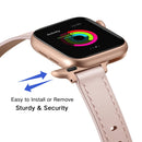 14mm Leather Watch Band For Apple Watch Series 7 41mm / 6&SE&5&4 40mm / 3&2&1 38mm(Pink)