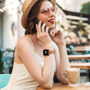 14mm Leather Watch Band For Apple Watch Series 7 45mm / 6&SE&5&4 44mm / 3&2&1 42mm(Semi Oil Brown)