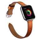 14mm Leather Watch Band For Apple Watch Series 7 45mm / 6&SE&5&4 44mm / 3&2&1 42mm(Semi Oil Brown Silver Buckle)