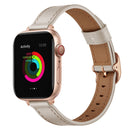14mm Leather Watch Band For Apple Watch Series 7 45mm / 6&SE&5&4 44mm / 3&2&1 42mm(Creamy-white)