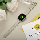 14mm Leather Watch Band For Apple Watch Series 7 45mm / 6&SE&5&4 44mm / 3&2&1 42mm(Creamy-white)