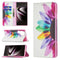 For Samsung Galaxy S22 Ultra 5G Colored Drawing Pattern Invisible Magnetic Horizontal Flip Phone Leather Case with Holder & Card Slots & Wallet(Sun Flower)
