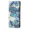 For Samsung Galaxy S22 Ultra 5G Colored Drawing Pattern Invisible Magnetic Horizontal Flip Phone Leather Case with Holder & Card Slots & Wallet(Blue Leaf)