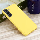 For Samsung Galaxy S22+ 5G Pure Color Liquid Silicone Shockproof Full Coverage Phone Case(Yellow)