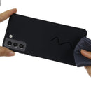 For Samsung Galaxy S22+ 5G Pure Color Liquid Silicone Shockproof Full Coverage Phone Case(Black)