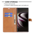 For Samsung Galaxy S22 Ultra 5G Color Matching Denim Texture Leather Case with Holder & Card Slots & Wallet & Lanyard(Purple)