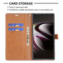 For Samsung Galaxy S22 Ultra 5G Color Matching Denim Texture Leather Case with Holder & Card Slots & Wallet & Lanyard(Dark Blue)