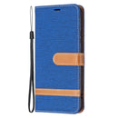 For Samsung Galaxy S22+ 5G Color Matching Denim Texture Leather Case with Holder & Card Slots & Wallet & Lanyard(Royal Blue)