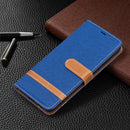 For Samsung Galaxy S22+ 5G Color Matching Denim Texture Leather Case with Holder & Card Slots & Wallet & Lanyard(Royal Blue)