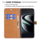 For Samsung Galaxy S22+ 5G Color Matching Denim Texture Leather Case with Holder & Card Slots & Wallet & Lanyard(Black)