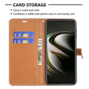 For Samsung Galaxy S22 5G Color Matching Denim Texture Leather Case with Holder & Card Slots & Wallet & Lanyard(Brown)