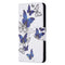 For Samsung Galaxy S22+ 5G Colored Drawing Pattern Horizontal Flip Phone Leather Case with Holder & Card Slots & Wallet(Blue Butterflies)