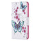 For Samsung Galaxy S22+ 5G Colored Drawing Pattern Horizontal Flip Phone Leather Case with Holder & Card Slots & Wallet(Peach Blossom Butterfly)