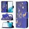 For Samsung Galaxy S22+ 5G Colored Drawing Pattern Horizontal Flip Phone Leather Case with Holder & Card Slots & Wallet(Purple Butterfly)
