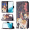For Samsung Galaxy S22+ 5G Colored Drawing Pattern Horizontal Flip Phone Leather Case with Holder & Card Slots & Wallet(Flowers Elephant)