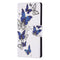 For Samsung Galaxy S22 Ultra 5G Colored Drawing Pattern Horizontal Flip Phone Leather Case with Holder & Card Slots & Wallet(Blue Butterflies)
