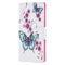 For Samsung Galaxy S22 Ultra 5G Colored Drawing Pattern Horizontal Flip Phone Leather Case with Holder & Card Slots & Wallet(Peach Blossom Butterfly)