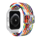 TPU Frame Buckle Braid Integrated Watch Band For Apple Watch Series 6 & SE & 5 & 4 40mm / 3 & 2 & 1 38mm(Rainbow)