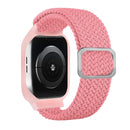 TPU Frame Buckle Braid Integrated Watch Band For Apple Watch Series 6 & SE & 5 & 4 44mm / 3 & 2 & 1 42mm(Pink)