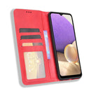 For Samsung Galaxy A13 5G Magnetic Buckle Retro Crazy Horse Texture Horizontal Flip Phone Leather Case with Holder & Card Slots & Photo Frame(Red)