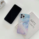 Electroplating IMD TPU Phone Case with Card Slot For iPhone 13(White Marble)