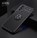 For OPPO A55 4G Metal Ring Holder 360 Degree Rotating TPU Phone Case(Black)