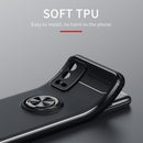 For OPPO A55 4G Metal Ring Holder 360 Degree Rotating TPU Phone Case(Black)