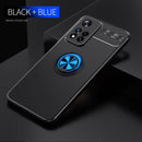 For Xiaomi Redmi Note 11 Pro Metal Ring Holder 360 Degree Rotating TPU Phone Case(Black Blue)