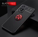For Xiaomi Redmi Note 11 Pro Metal Ring Holder 360 Degree Rotating TPU Phone Case(Black Red)