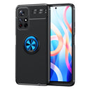 For Xiaomi Redmi Note 11 (China) Metal Ring Holder 360 Degree Rotating TPU Phone Case(Black Blue)