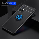 For Xiaomi Redmi Note 11 (China) Metal Ring Holder 360 Degree Rotating TPU Phone Case(Black Blue)