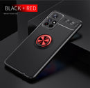 For Xiaomi Redmi Note 11 (China) Metal Ring Holder 360 Degree Rotating TPU Phone Case(Black Red)