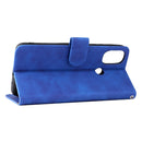 For Motorola Moto E20 / E30 / E40 Skin Feel Magnetic Horizontal Flip Phone Leather Case with Holder & Card Slots & Wallet(Blue)