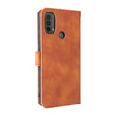For Motorola Moto E20 / E30 / E40 Skin Feel Magnetic Horizontal Flip Phone Leather Case with Holder & Card Slots & Wallet(Brown)
