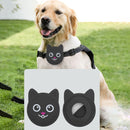 Serious Face Cute Cartoon Pet Collar Anti-lost Tracker Silicone Case For AirTag(Pink)