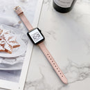 Litchi Texture Slimming Strap Watch Band For Apple Watch Series 7 41mm / 6&SE&5&4 40mm / 3&2&1 38mm(Pink)