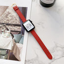Litchi Texture Slimming Strap Watch Band For Apple Watch Series 7 41mm / 6&SE&5&4 40mm / 3&2&1 38mm(Red)