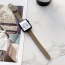 Litchi Texture Slimming Strap Watch Band For Apple Watch Series 7 41mm / 6&SE&5&4 40mm / 3&2&1 38mm(Grey)