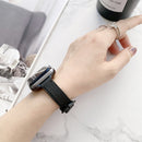 Litchi Texture Slimming Strap Watch Band For Apple Watch Series 7 45mm / 6&SE&5&4 44mm / 3&2&1 42mm(Grey)