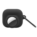 2 in 1 Shockproof Full Coverage Silicone Protective Case For AirPods 3 / AirTag(Black)